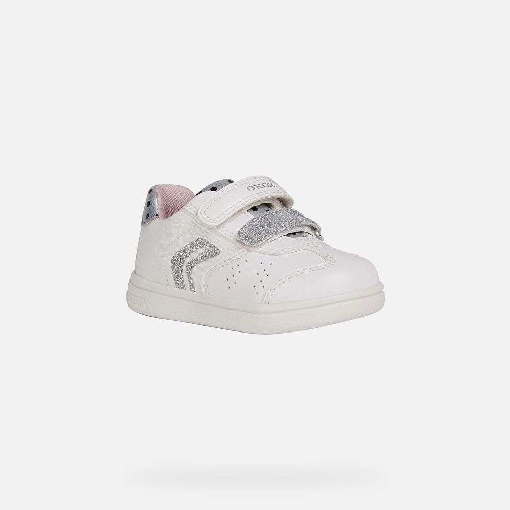 Basket Geox Djrock Girl - Blanche/Argent - Bebe 658427-YBE